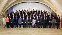 Gruppenfoto im Rahmen des Gipfels in Valletta, Malta