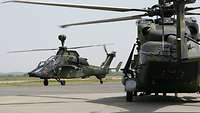 Zwei Mehrzweckhubschrauber vom NH-90 am Boden