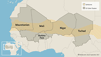 Karte zeigt G5-Sahel-Staaten