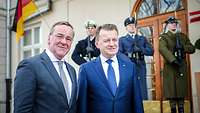 Boris Pistorius trifft seinem polnischen Amtskollegen Mariusz Blaszczak in Polen.