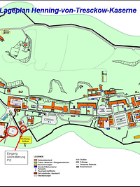 ein Lageplan einer Kaserne