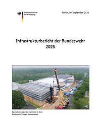erste Seite eines Berichtes mit Titel und Bild einer Baustelle mit großem Kran