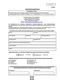 erste Seite eines Formulars