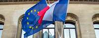 EU Flagge und französische Flagge